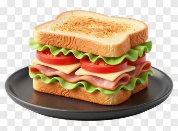Delicious Sandwich With Layers Of Meat And Vegetables PNG