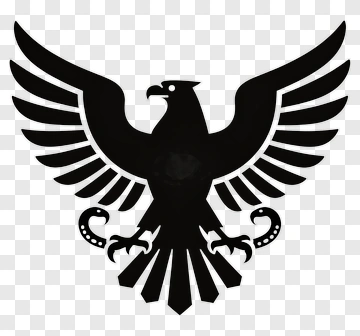 Black Eagle Emblem With Wings Spread PNG