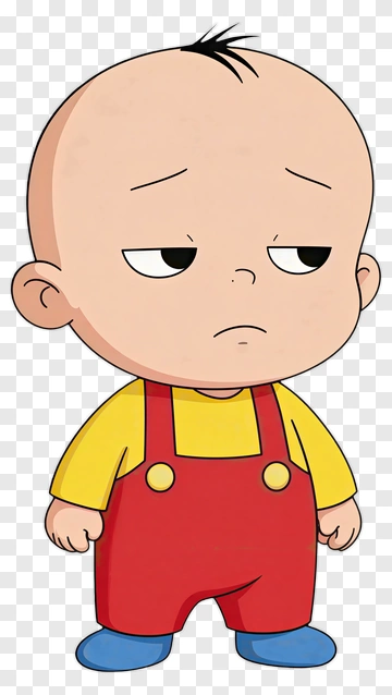 Cartoon Child In Red Overalls PNG