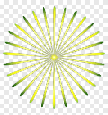 Green And Yellow Sunburst Design PNG