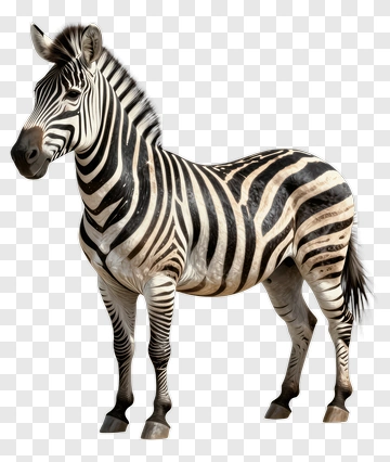 Realistic Zebra Standing PNG