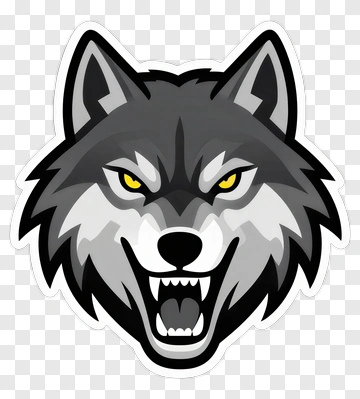 Angry Wolf Head Logo PNG