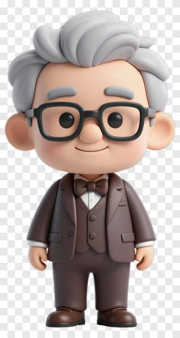 3D Cartoon Character In Formal Attire PNG
