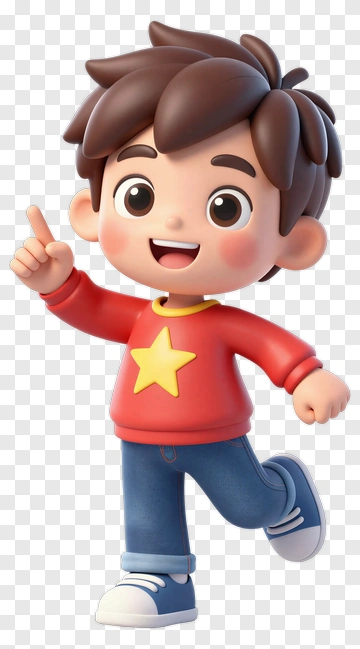 Cartoon Boy Pointing And Smiling PNG
