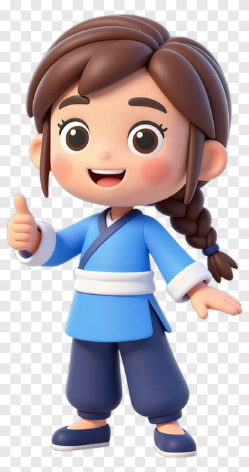 Cartoon Girl Giving A Thumbs Up PNG