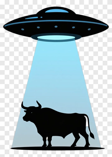 Ufo Abducting A Cow PNG