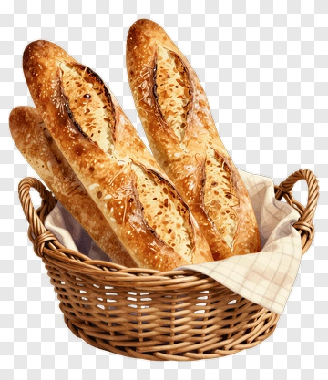 Freshly Baked Bread In A Basket PNG