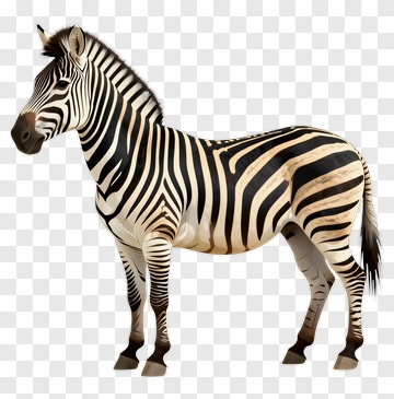 Realistic Zebra Standing PNG
