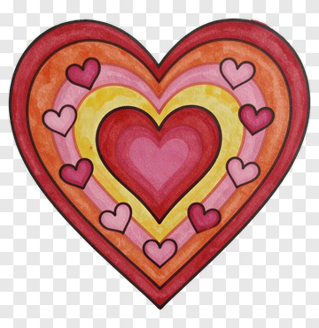 Colorful Heart Design With Nested Hearts PNG