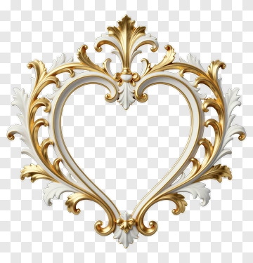 Ornate Heart-Shaped Frame PNG