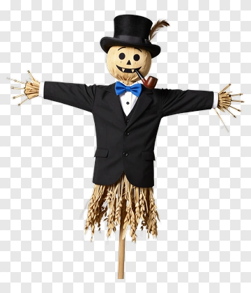 Scarecrow In A Tuxedo With A Bow Tie PNG