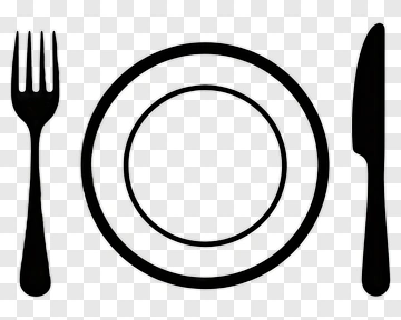 Black Plate With Fork And Knife PNG