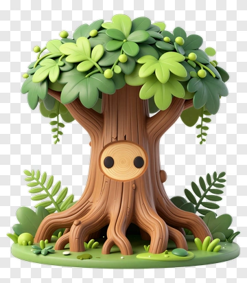 Colorful Cartoon Tree PNG