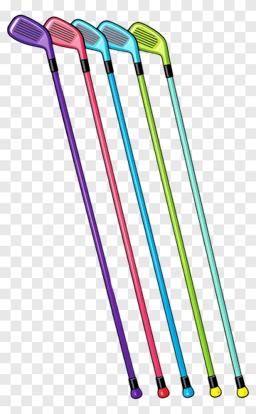 Colorful Golf Clubs PNG