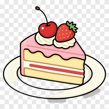 Cartoon Strawberry Shortcake Slice PNG