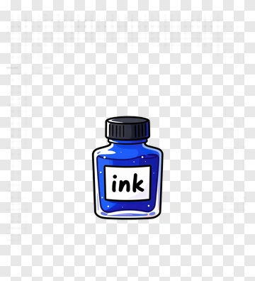 Blue Ink Bottle PNG