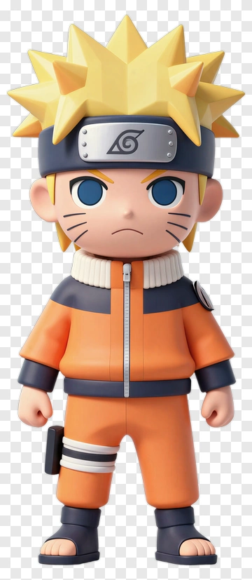 3D Naruto Uzumaki Figurine PNG