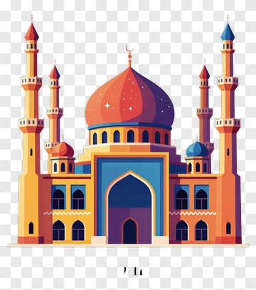 Colorful Mosque With Minarets PNG