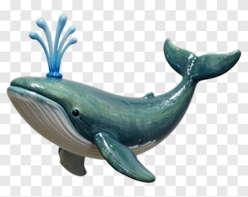 Cartoon Whale With Water Spraying PNG