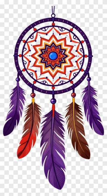 Colorful Dreamcatcher With Feathers PNG