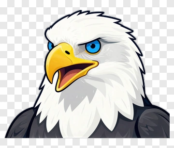 Cartoon Eagle Head With Blue Eyes PNG