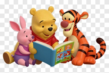 Winnie The Pooh Reading With Friends PNG