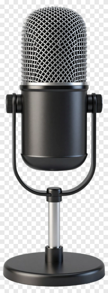 Black Microphone On Stand PNG