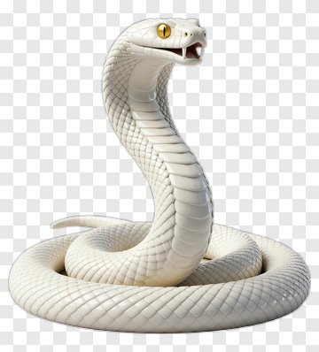3D White Snake PNG