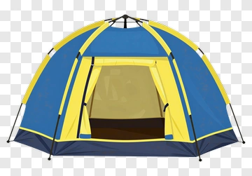Blue And Yellow Camping Tent PNG