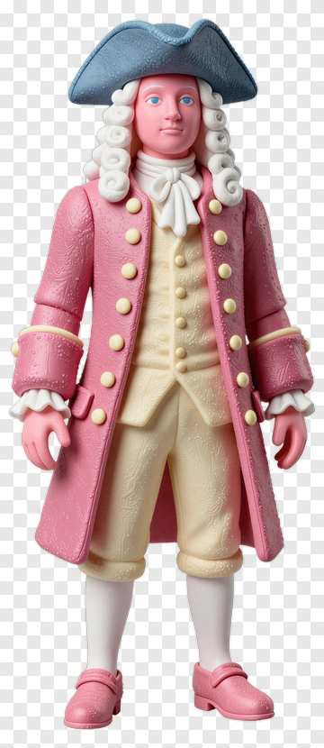 3D Historical Figure In Pink Coat PNG