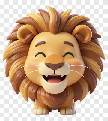 Cartoon Lion With A Happy Expression PNG