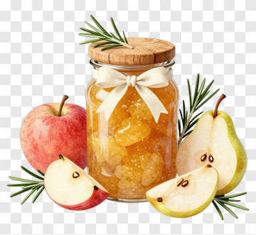 Jar Of Honey With Apples And Pears PNG