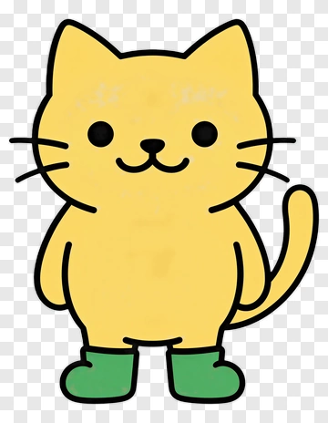 Cartoon Cat With Green Boots PNG