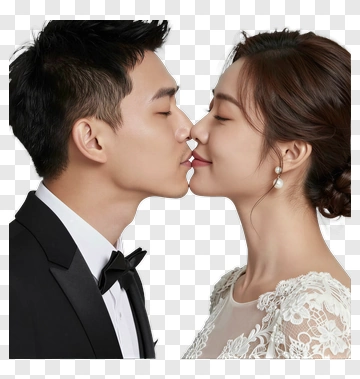 Couple Kissing In Formal Attire PNG
