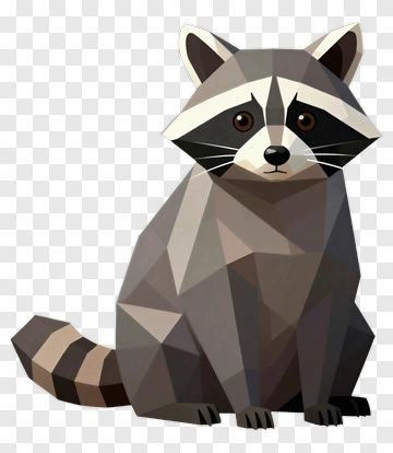 Polygonal Raccoon PNG
