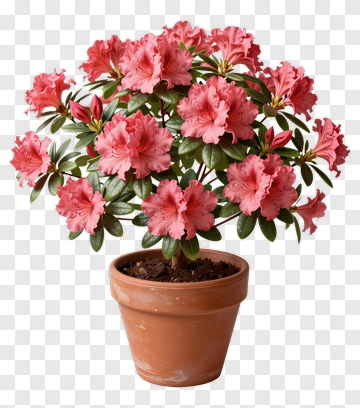 Pink Azalea Flowering Plant In Pot PNG