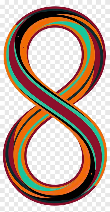 Colorful Number Eight PNG