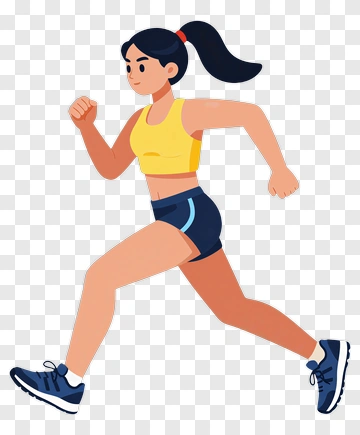 Cartoon Woman Running PNG
