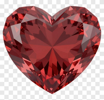 Red Heart-Shaped Gemstone PNG