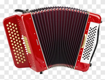 Red Accordion Musical Instrument PNG