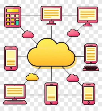 Cloud Network With Devices And Connections PNG