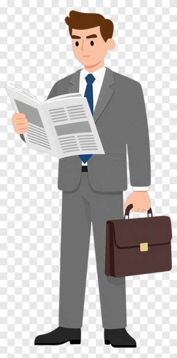 Businessman Reading A Newspaper PNG