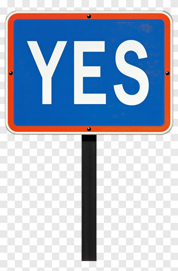 Blue Yes Sign PNG