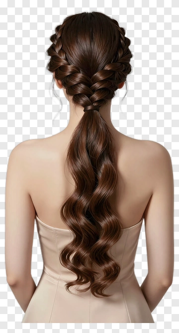 Braided Hair With Loose Waves PNG
