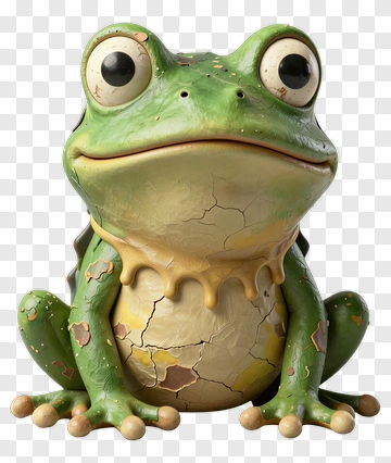 Cartoon Frog Figurine PNG