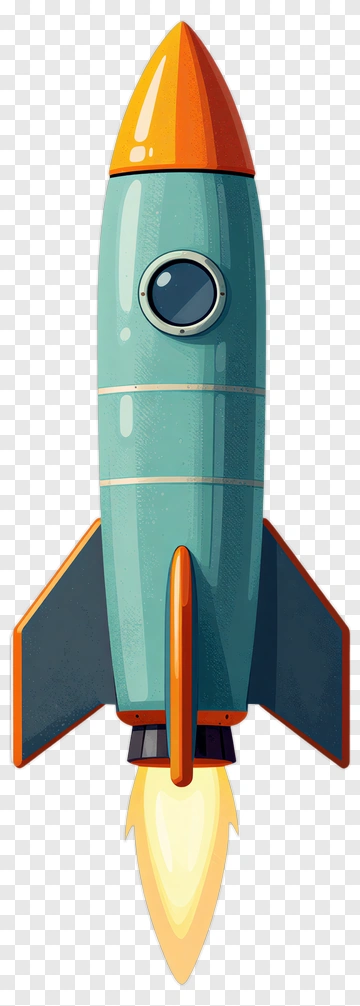 Cartoon Rocket Launching PNG