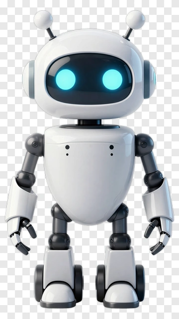 3D Robot With Blue Eyes PNG