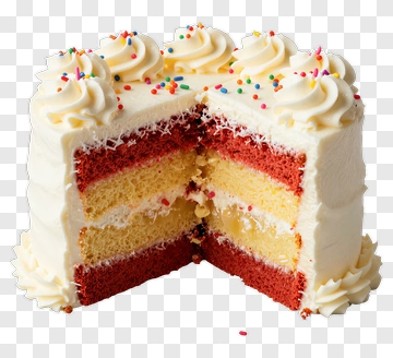 Colorful Layered Birthday Cake PNG
