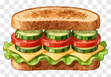 Vegetable Sandwich With Lettuce And Tomato PNG