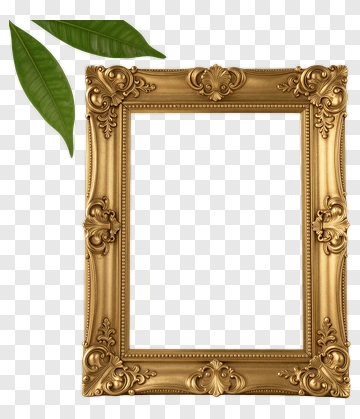 Golden Ornate Frame With Leaves PNG
